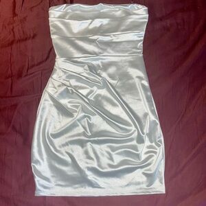 White Strapless bodycon Dress